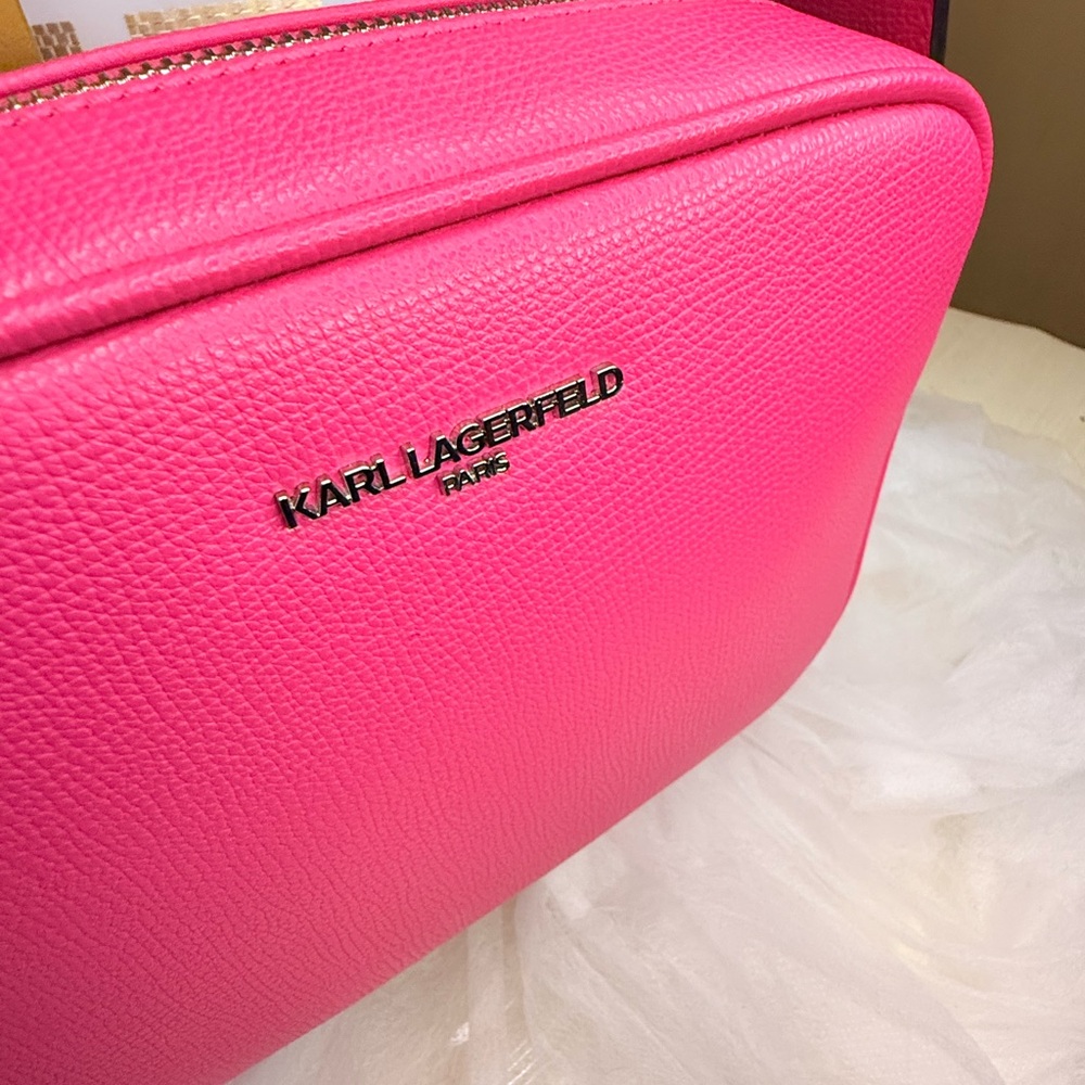 NWT Karl Lagerfeld Pink Crossbody Bag with matching coin purse - Picture 12 of 14
